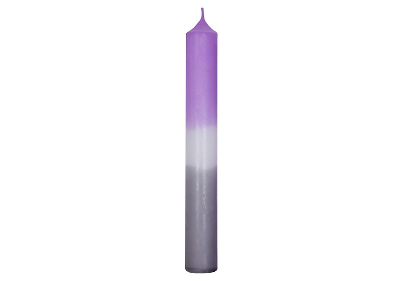Bougie à tige DipDye Couleur : violet/gris (L/H/P) 2x18x2cm