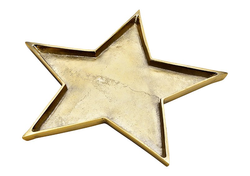 Piatto stella, metallo oro (c/h/d) 35x1,50x33cm