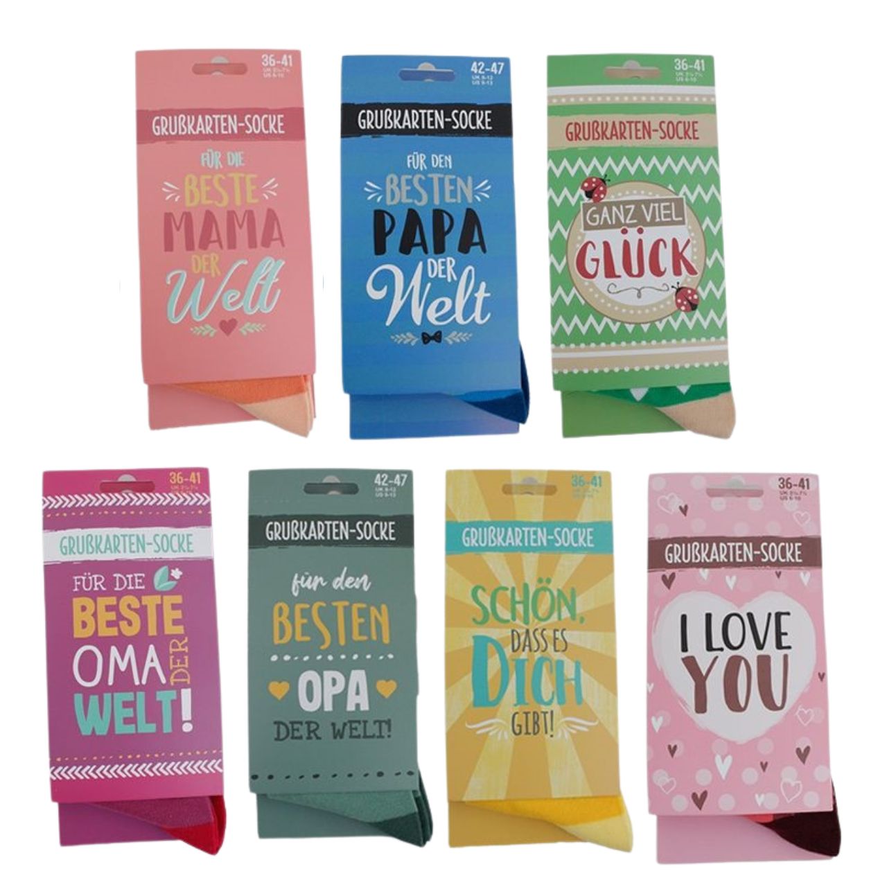 Socks in greeting cards made of textile Colorful (W/H/D) 5x15x1cm Buch, Veröffentlichung