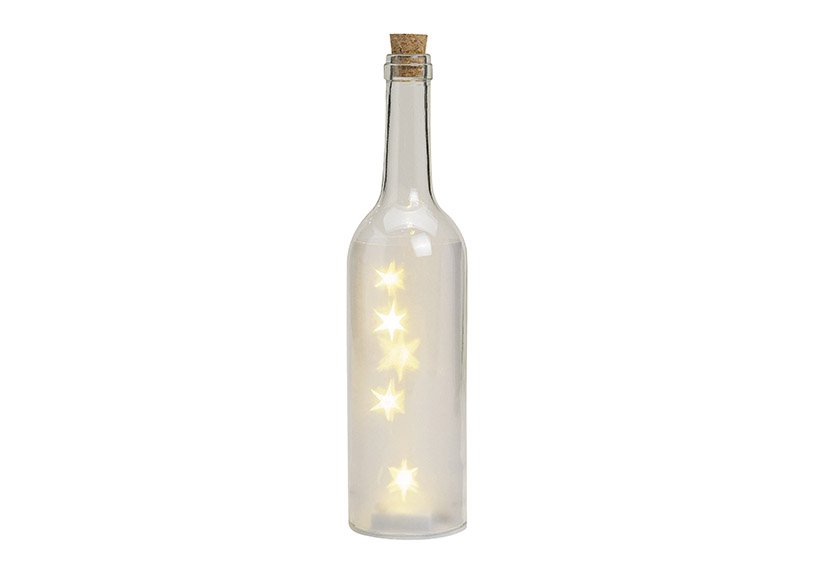 Glass bottle with 5 led 29x7 cm}