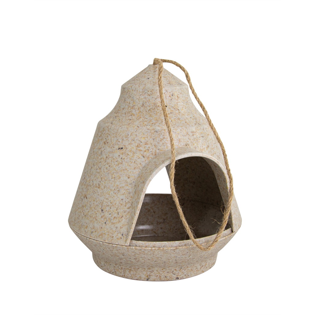 Casa para pássaros, palha de arroz/plástico, 17,9 x 17,7 x 20 cm, 1 unidade, cor natural Lampe, Kunst