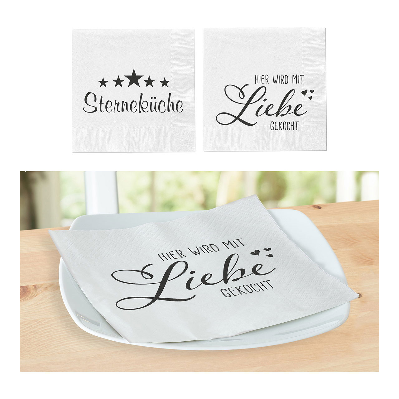 Tovaglioli star kitchen confezione da 20 pezzi carta/cartone bianco a 3 veli, (L/A) 33x33cm