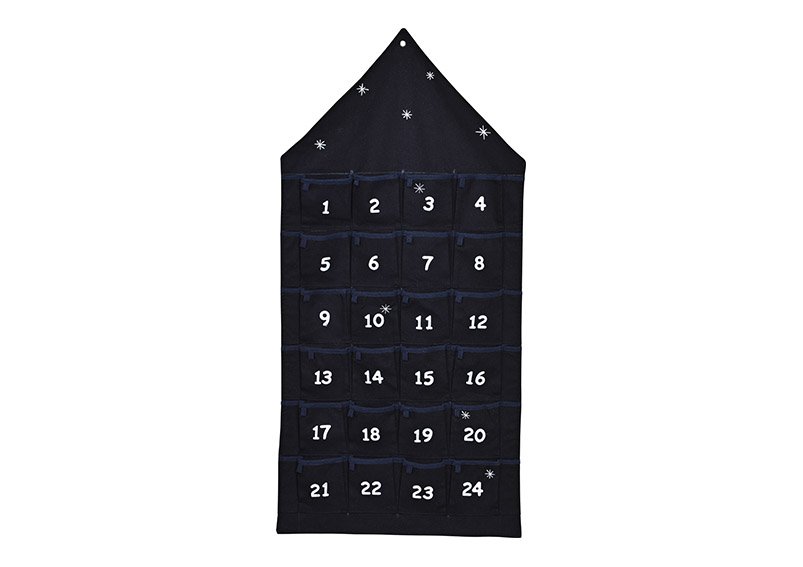 Advent calendar house made of textile black (w / h) 48x96cm