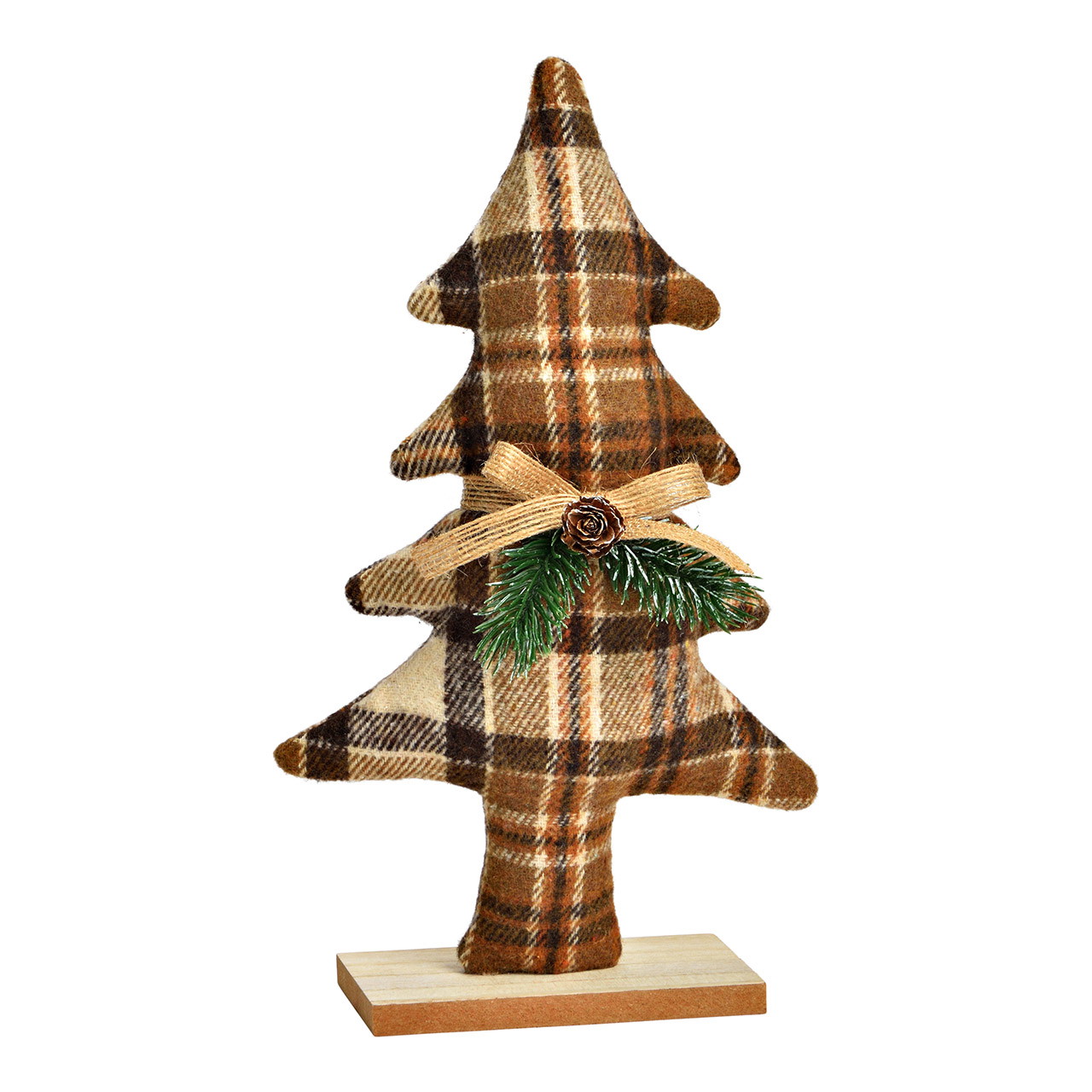 Árvore de Natal com laço em tecido/madeira, castanho (L/A/P) 15x26x6 cm Árvore de Natal com laço em tecido/madeira, castanho (L/A/P) 15x26x6 cm