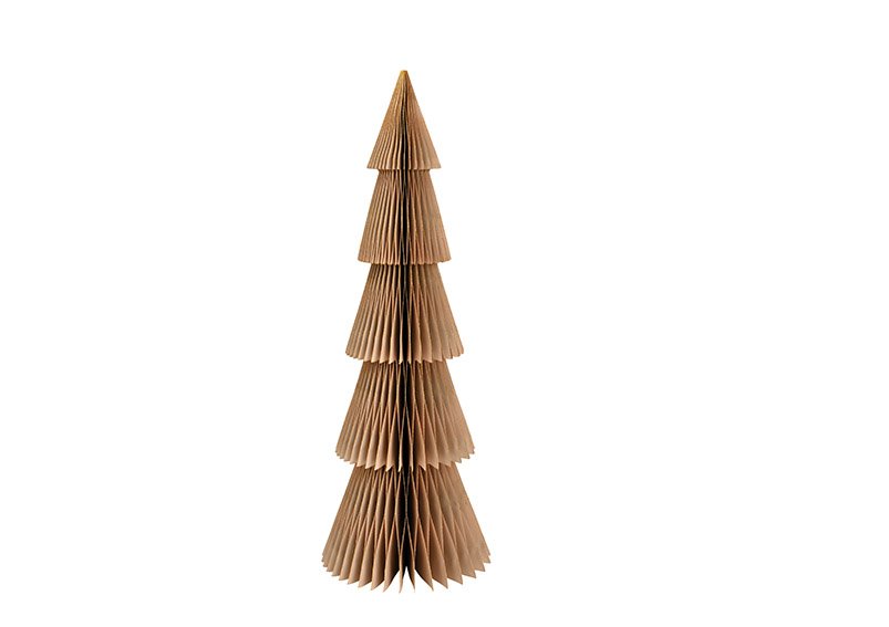 Stands fir tree Honeycomb with glitter paper / cardboard beige (W/H/D) 20x60x20cm