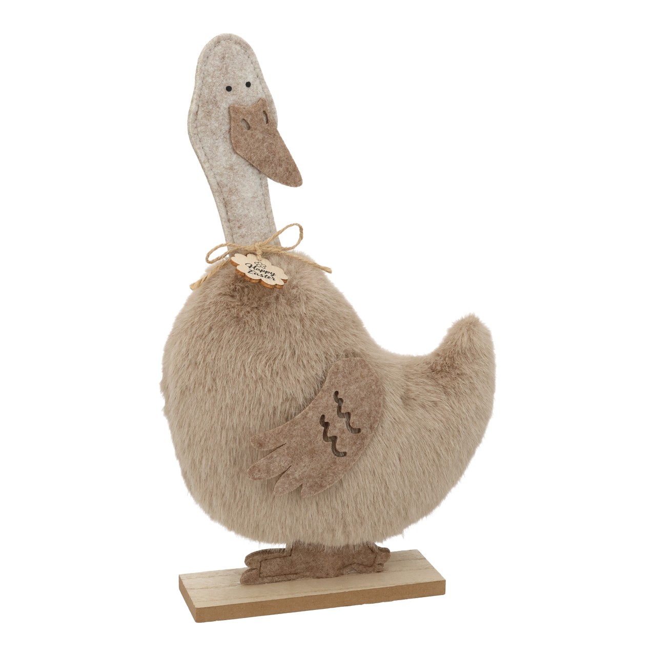 Figurine de canard en tissu, marron (L/H/P) 21 x 32 x 6 cm Dekofigur, Vogel, Gans, Stofffigur, Natürliche_Farbton