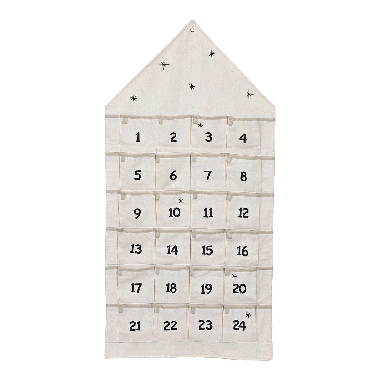 Adventskalender Haus aus Textil, Weiß (B/H) 48x96cm Adventskalender Haus aus Textil, Weiß (B/H) 48x96cm