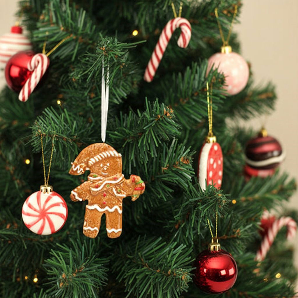 Christmas pendant gingerbread figure made of porcelain, 2-fold, brown (W/H/D) 7x10x1cm