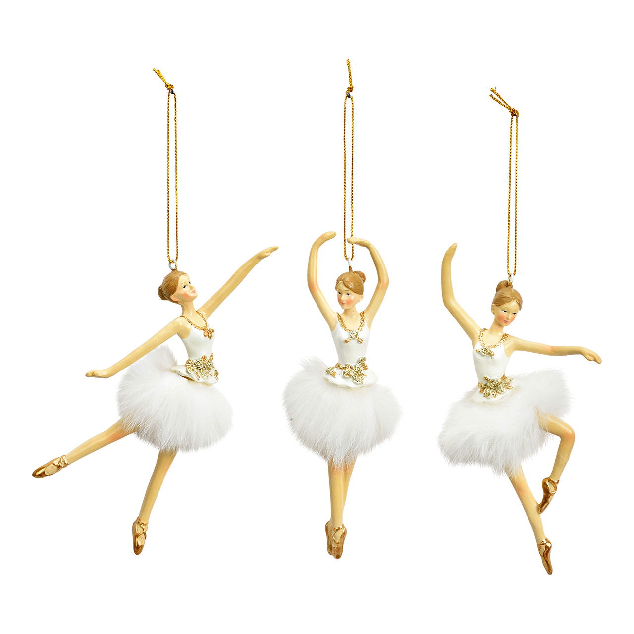 Ballerina hanger van poly, 3-voudig, wit (B/H/D) 6x15x4cm
