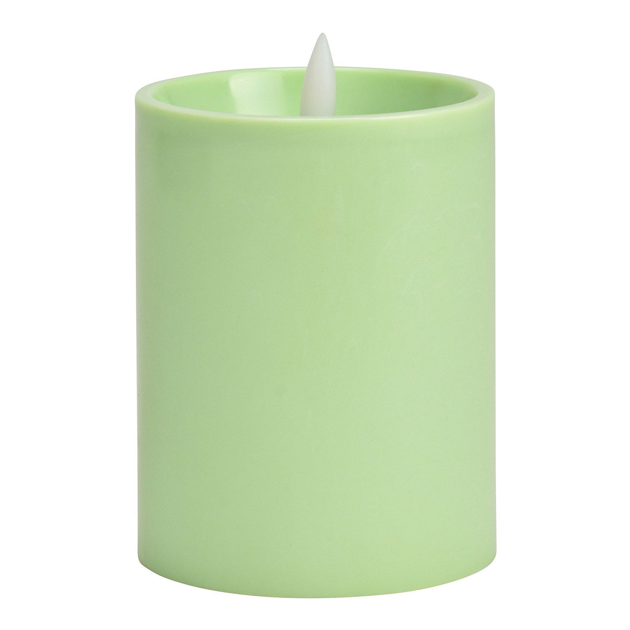 Candela LED, timer in plastica, escluse 2xAA, verde (L/H/D) 8x12x8cm