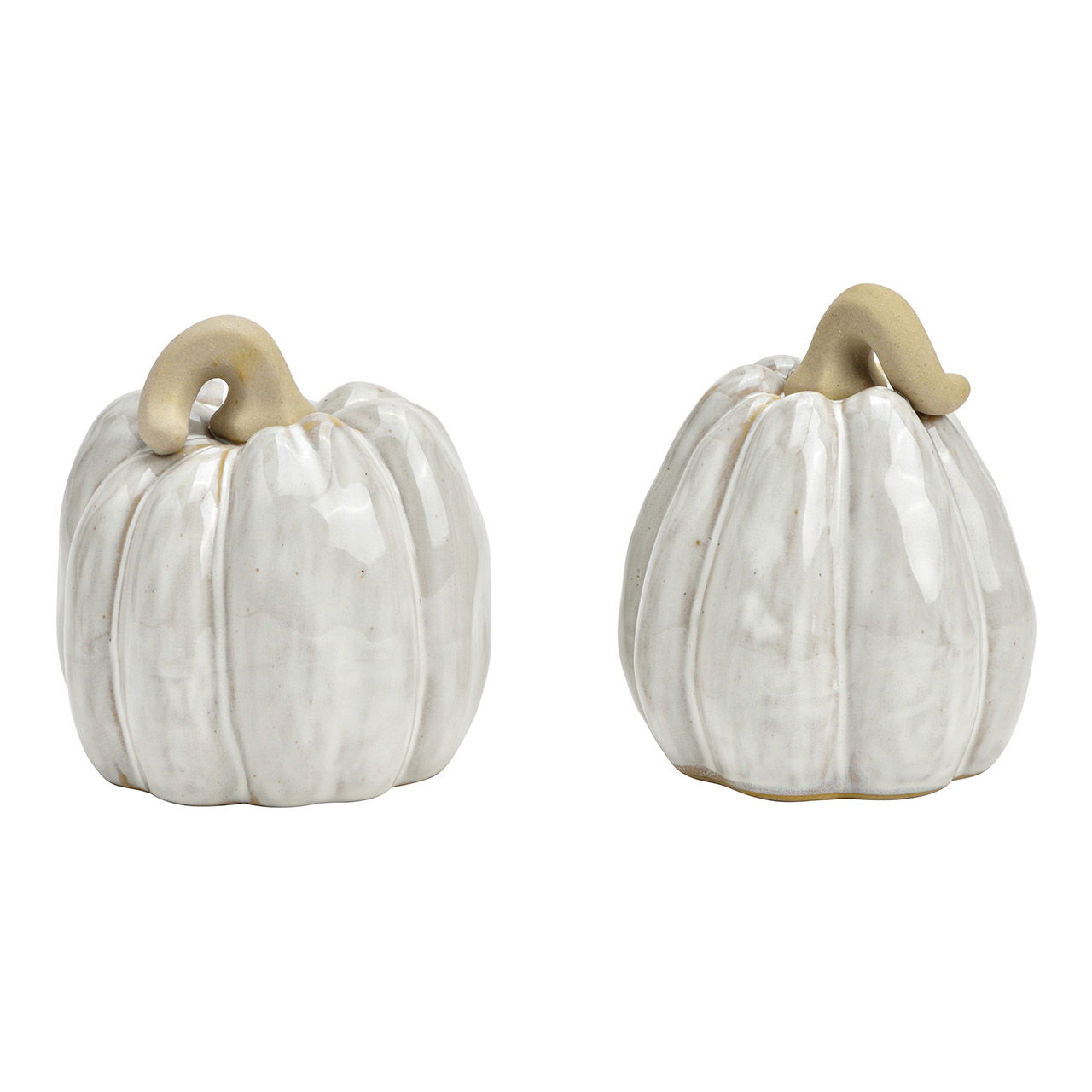 Pumpkin made of ceramic white 2-fold, (W/H/D) 10x12x10cm