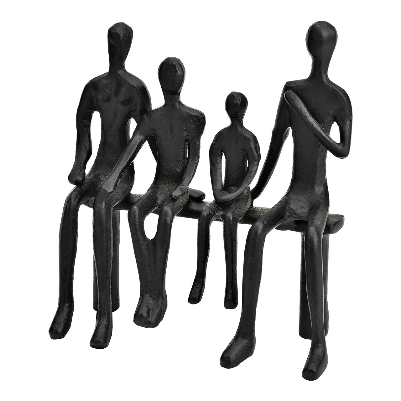 Stand-up Family figure made of black metal (W/H/D) 23x24x10cm