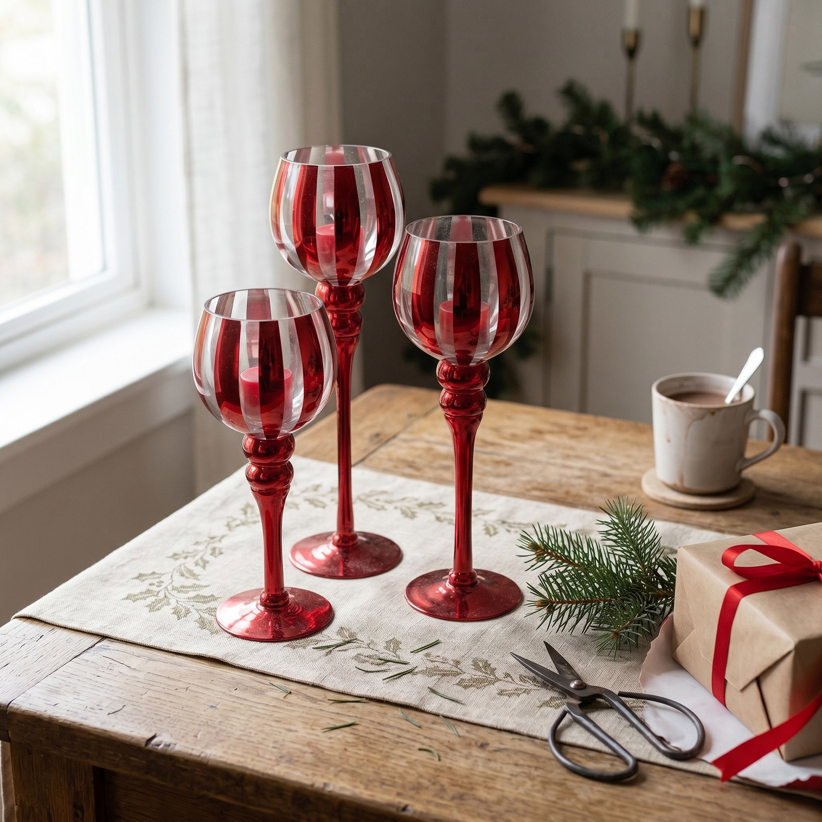 Weinglas, Rotglas, Kristallglas, Stielglas, Set3