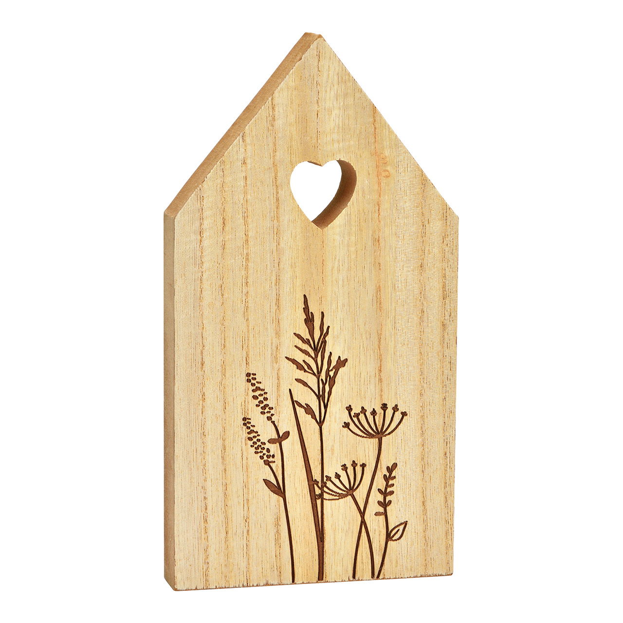 Haus Blumenwiesen Dekor aus Holz natur (B/H/T) 12x23x2cm