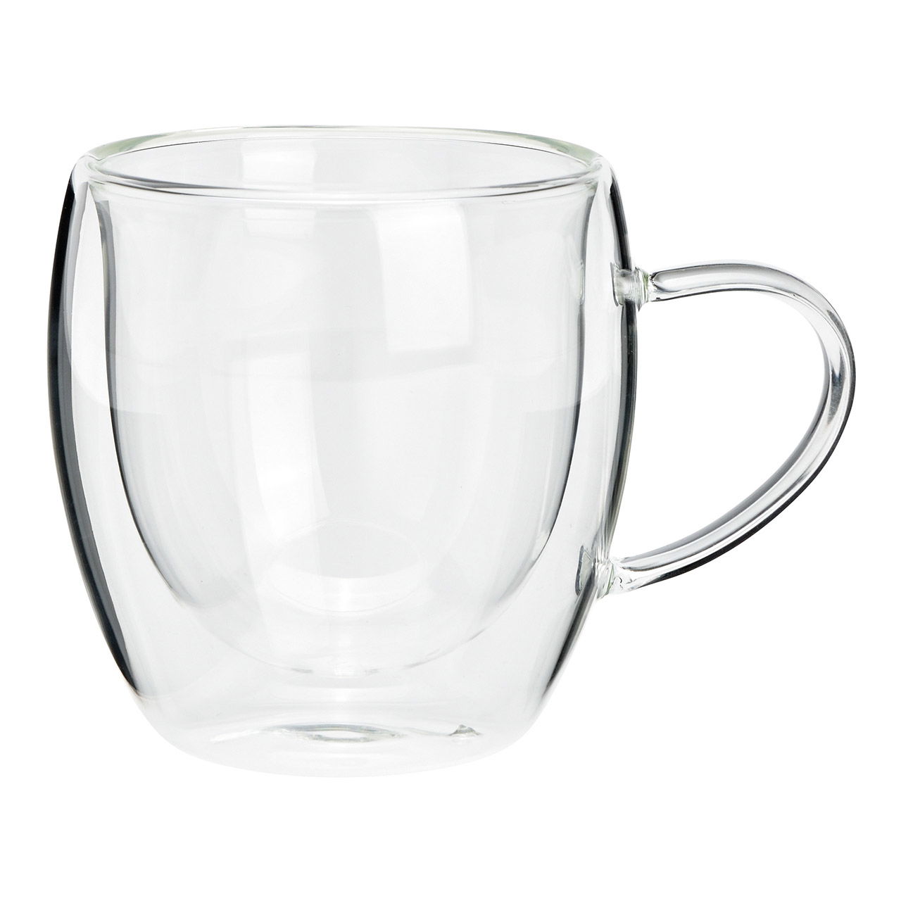 Taza de vidrio de doble pared transparente (A/H/D) 12x9x8cm 250ml