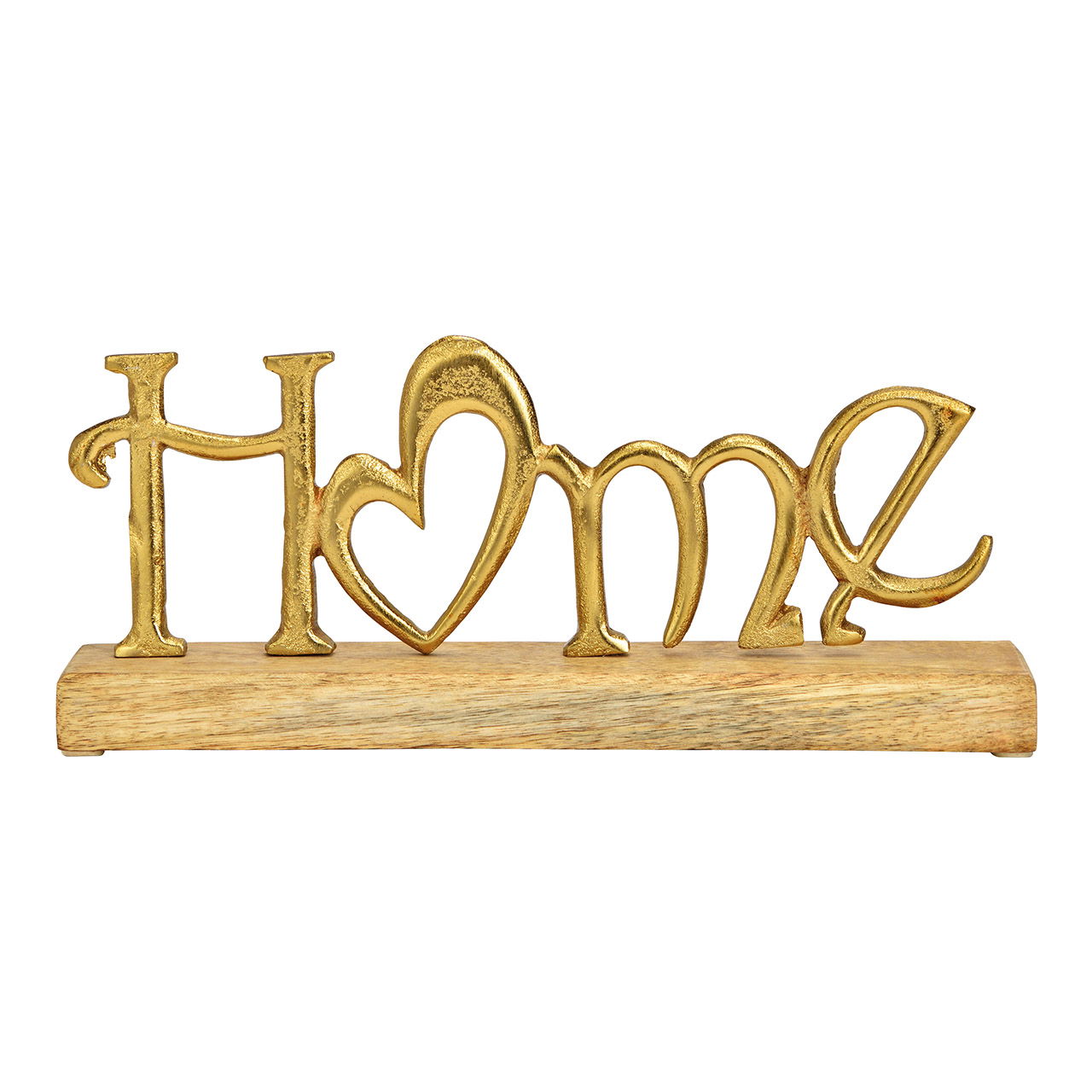 Espositore per lettere, Home, su base in legno di mango, in metallo dorato (L/H/D) 29x12x5cm Espositore per lettere, Home, su base in legno di mango, in metallo dorato (L/H/D) 29x12x5cm