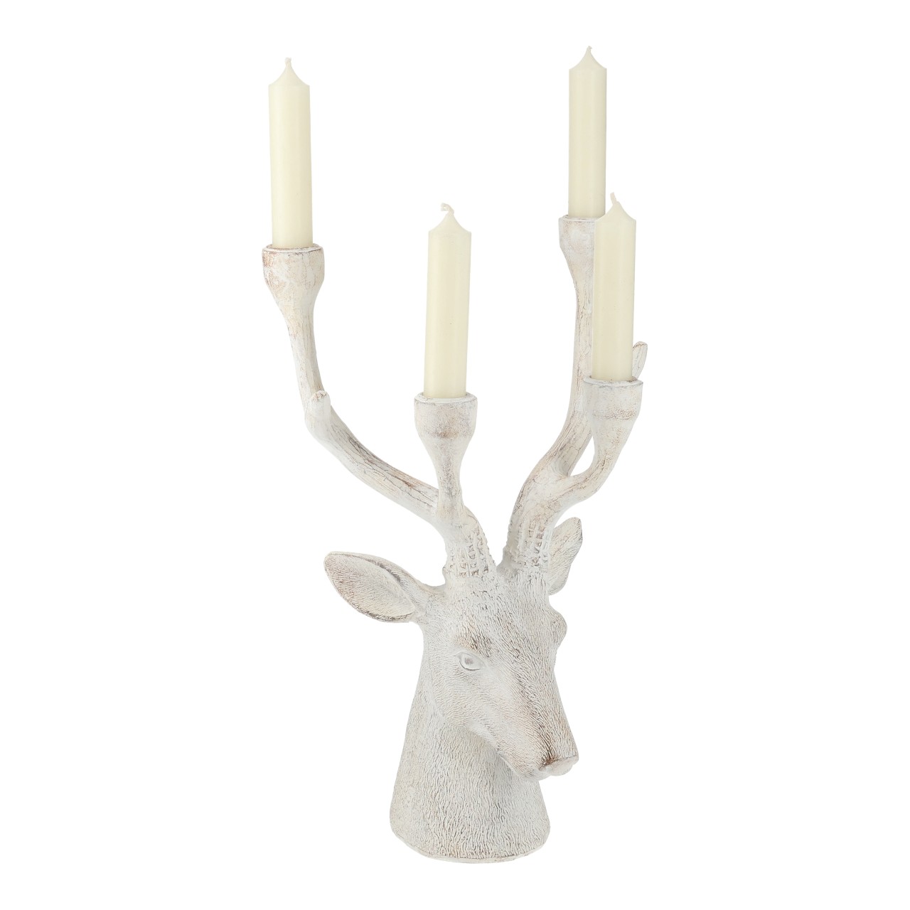 kerzenhalter, hirsch, tischdeko, weiße dekoration, candlestick