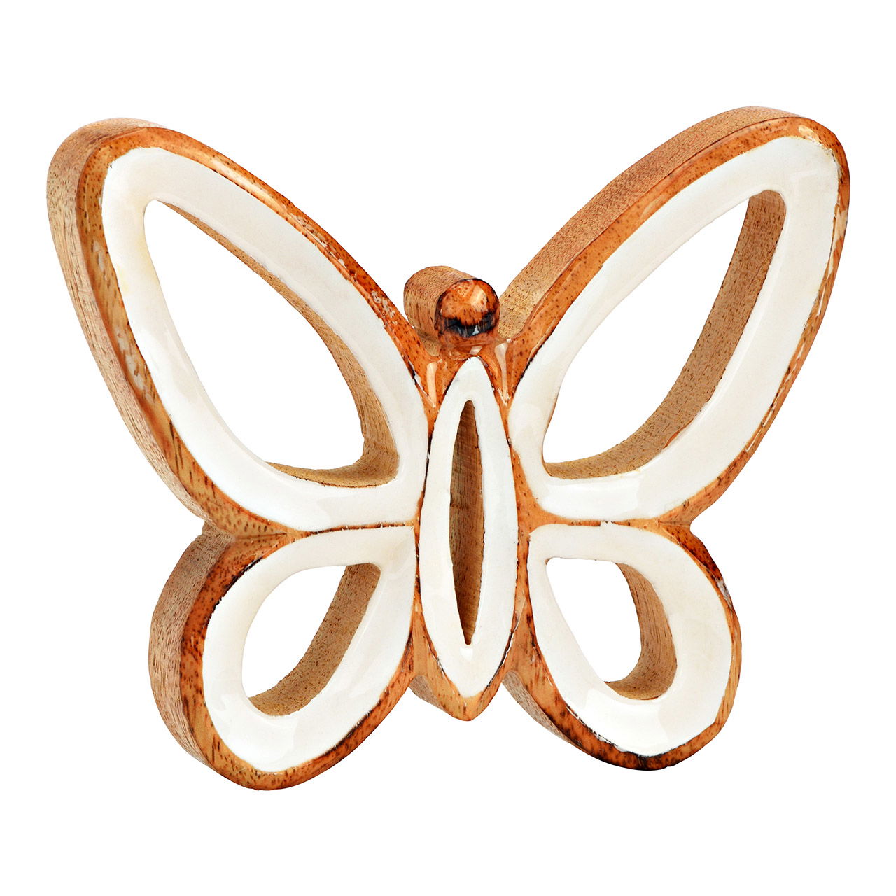 Butterfly stand made of mango wood, natural (W/H/D) 15x13x2cm