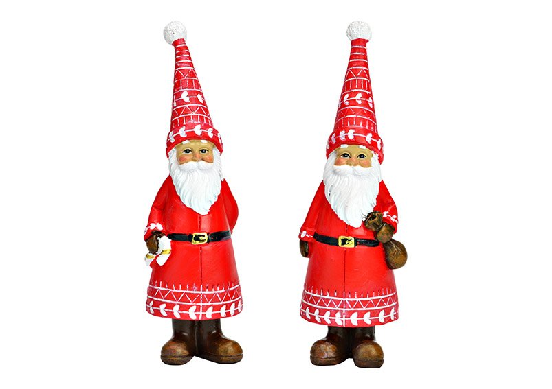 Babbo Natale in polietilene rosso 2 pieghe, (L/H/D) 4x15x4cm