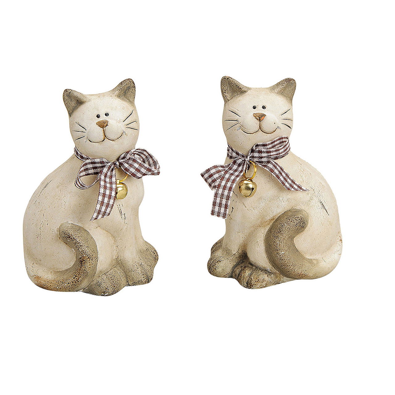 Katze aus Ton, 2-fach, Beige (B/H/T) 7x7x11cm Katze aus Ton, 2-fach, Beige (B/H/T) 7x7x11cm