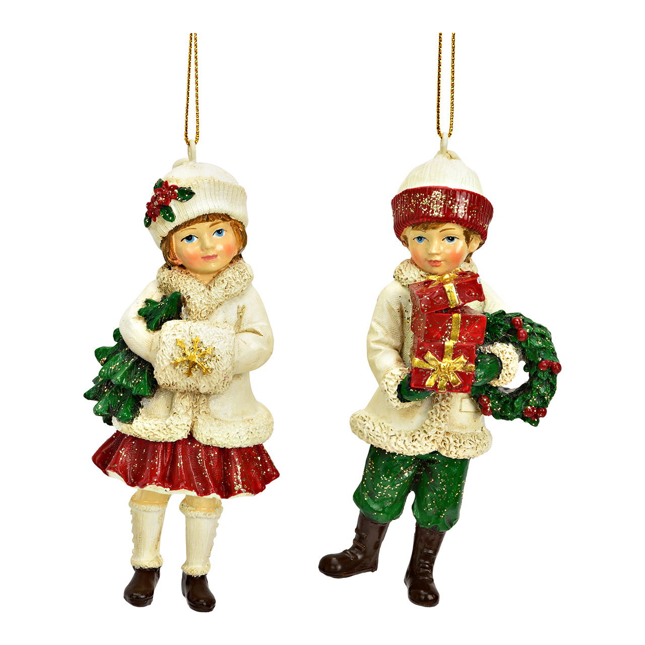 Colgante niña decoración navideña de polietileno, 2 pliegues, colorido (A/A/A) 4x10x3cm Puppe, Spielzeug, Person, Gesicht, Kopf