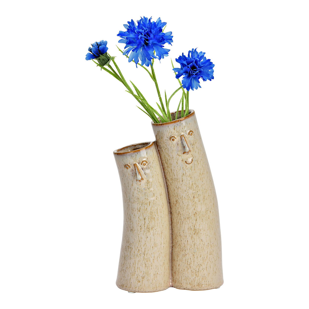 Vase Paare aus Keramik, Beige (B/H/T) 13x22x7cm