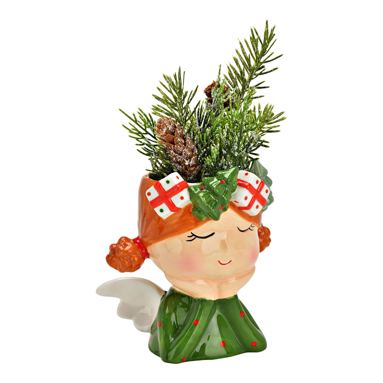 Topfpflanze, Pflanzgefäß, Baum, Figur, Konifer