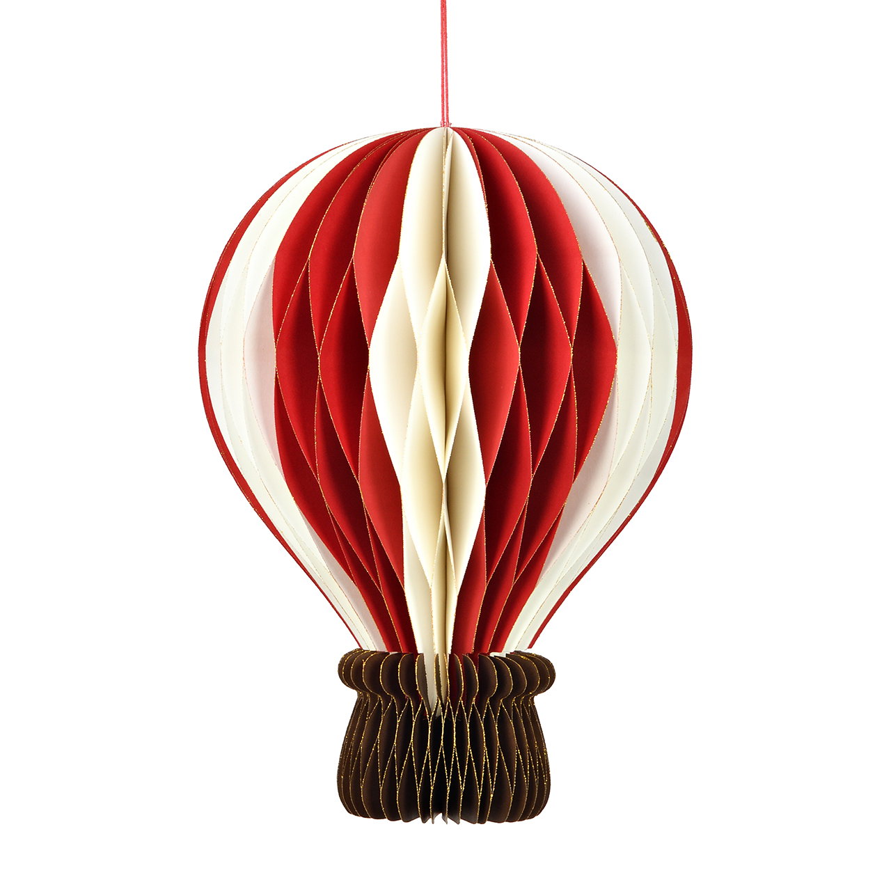Papierdeko, Luftballon, Hängend, Rot, Beige