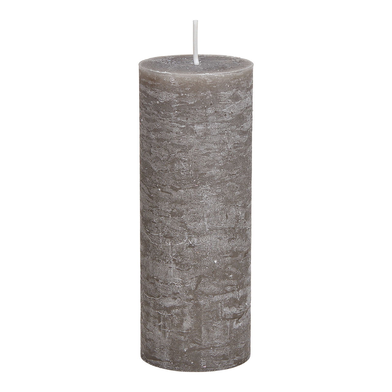 Candle 6,8x18x6,8cm wax taupe