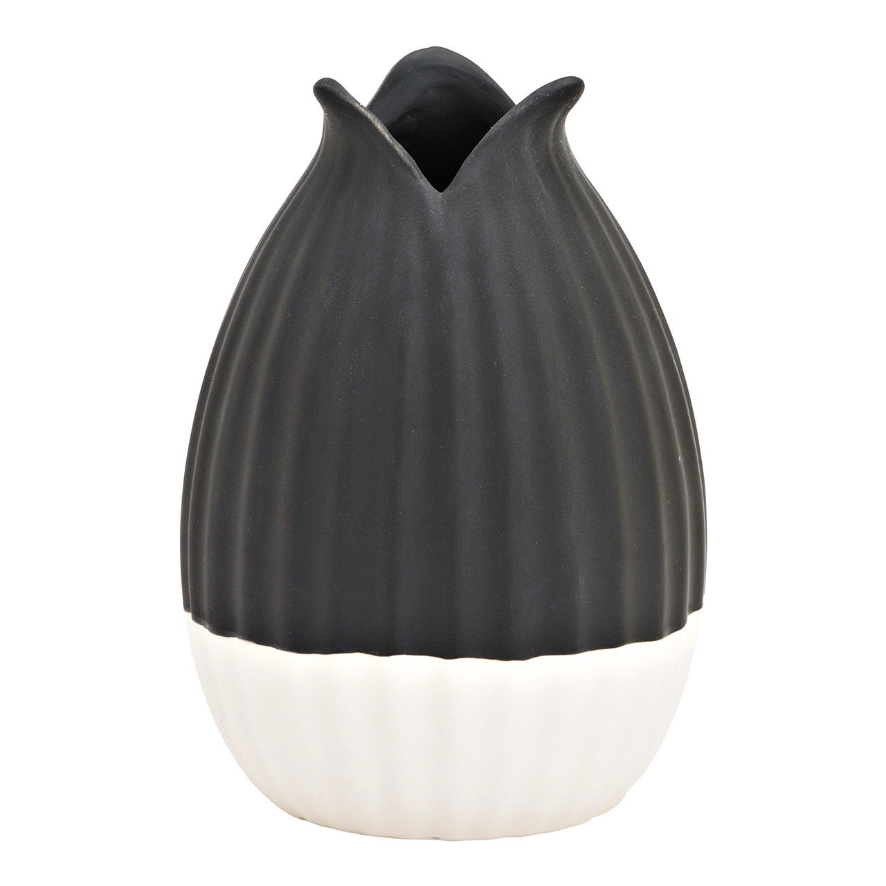 Ceramic vase black, white (W/H/D) 9x13x9cm