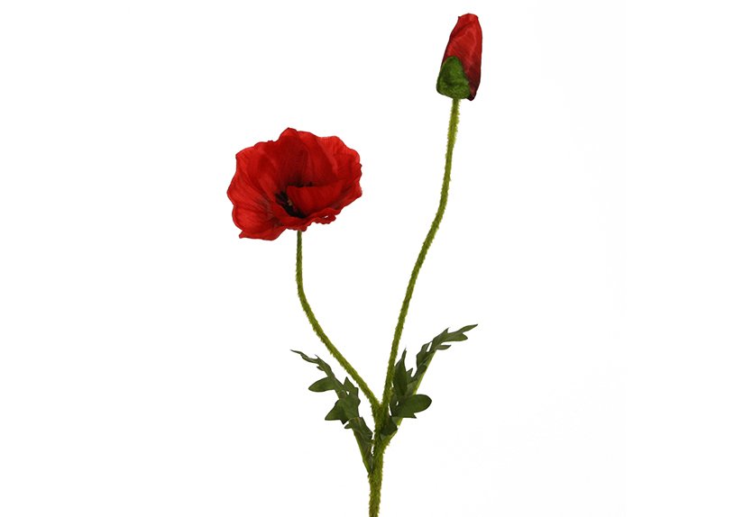 Kunstbloemen klaproos 60 cm rood