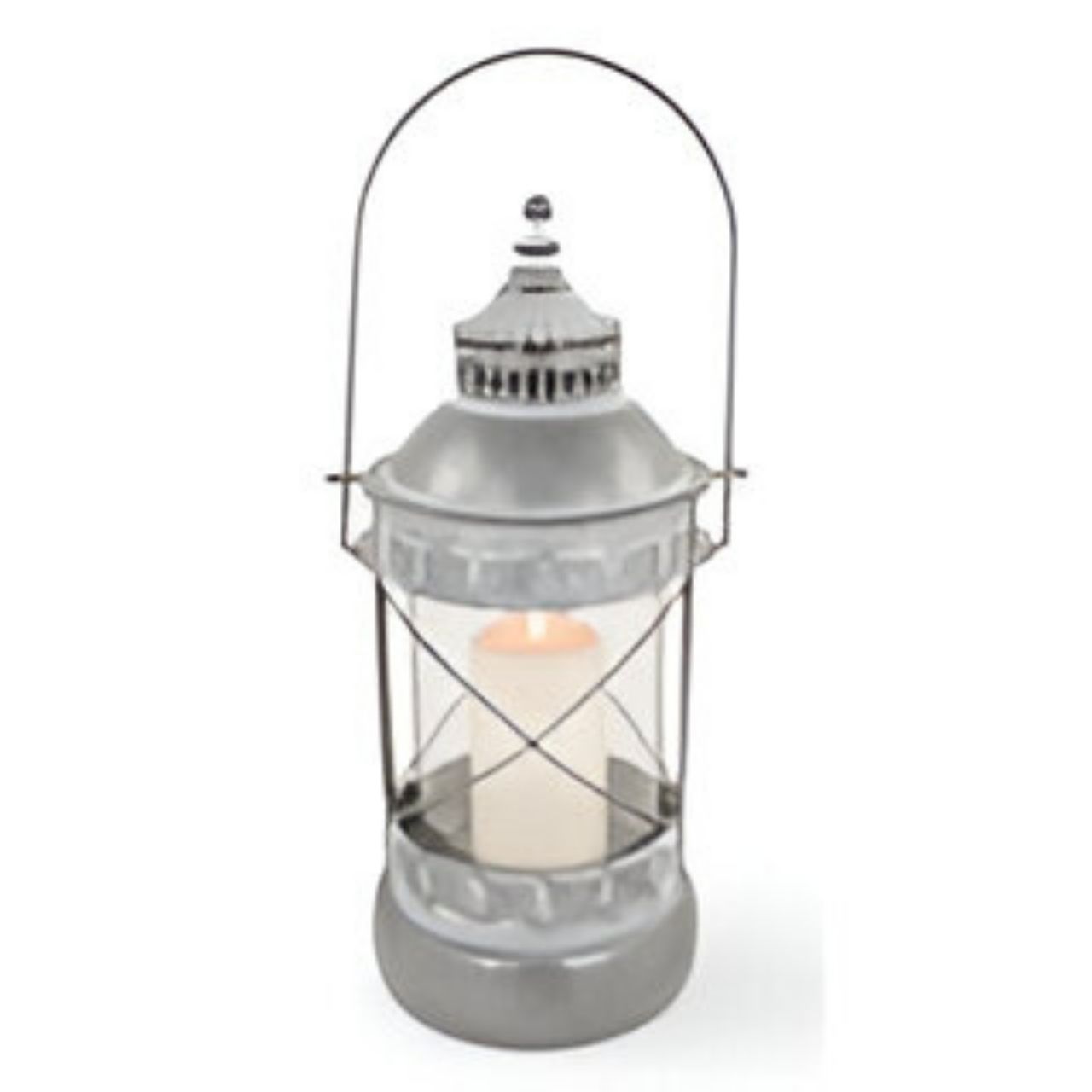 Laterne mit Henkel, Metall , 16x38/44,5cm, 1 Stck, grau Lampe, Laterne, Flasche, Shaker