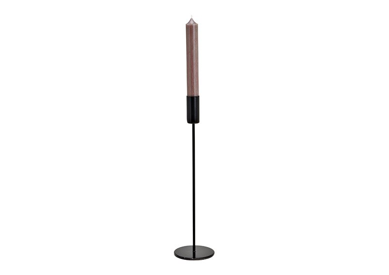 Metal candle holder black (W/H/D) 8x29x8cm