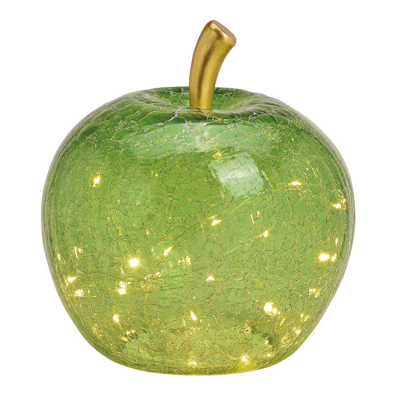 Manzana con 30 LED, con temporizador de vidrio Verde (A/H/D) 22x24x22cm