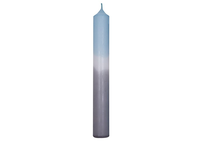 Stabkerze DipDye Farbe: eisblau/grau (B/H/T) 2x18x2cm