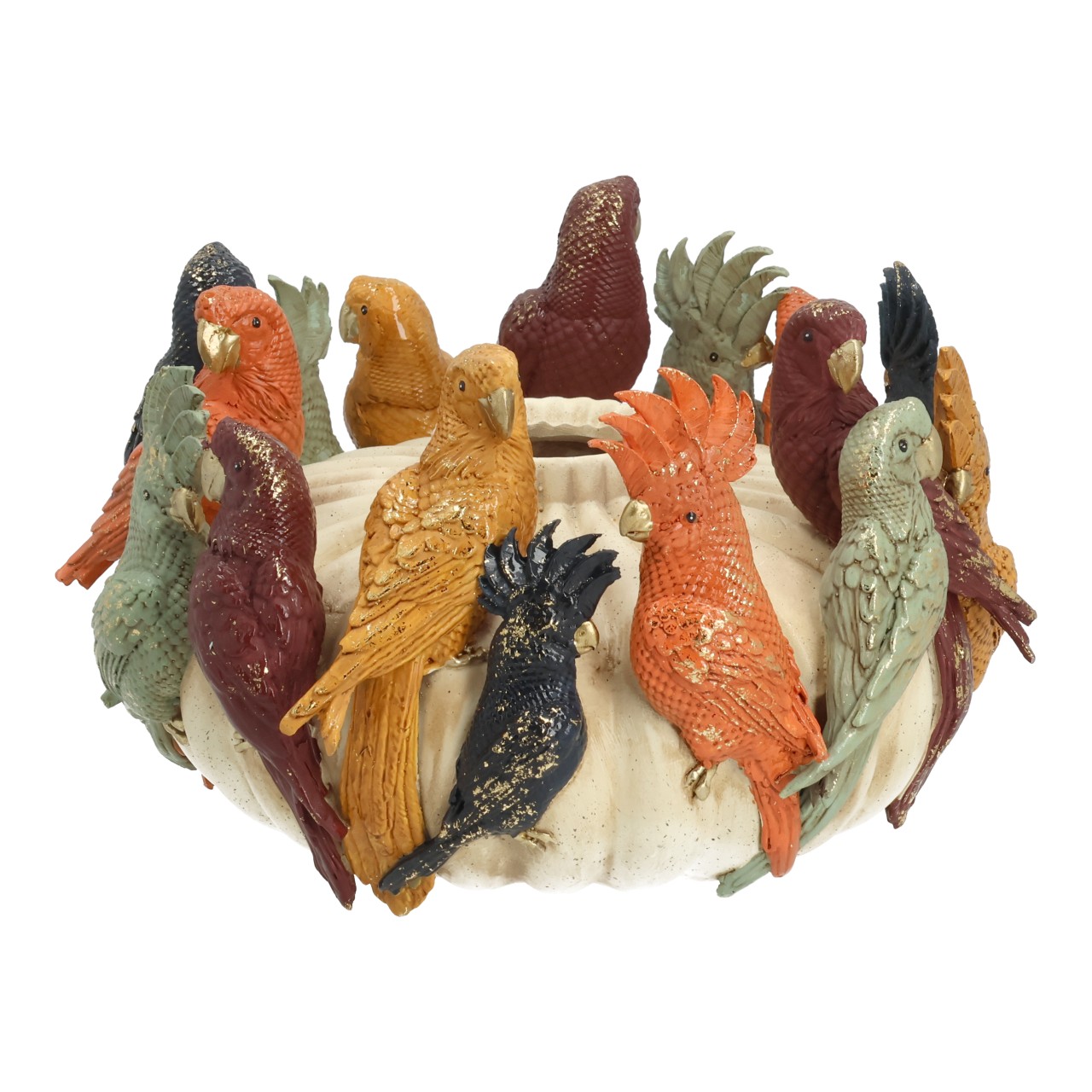 Kunstwerk, Vogelskulptur, Vogelnest, Papageien, Kirschtextur