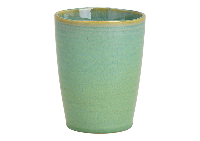 Mug without handle made of ceramic green (w / h / d) 8x10x8cm 340ml
