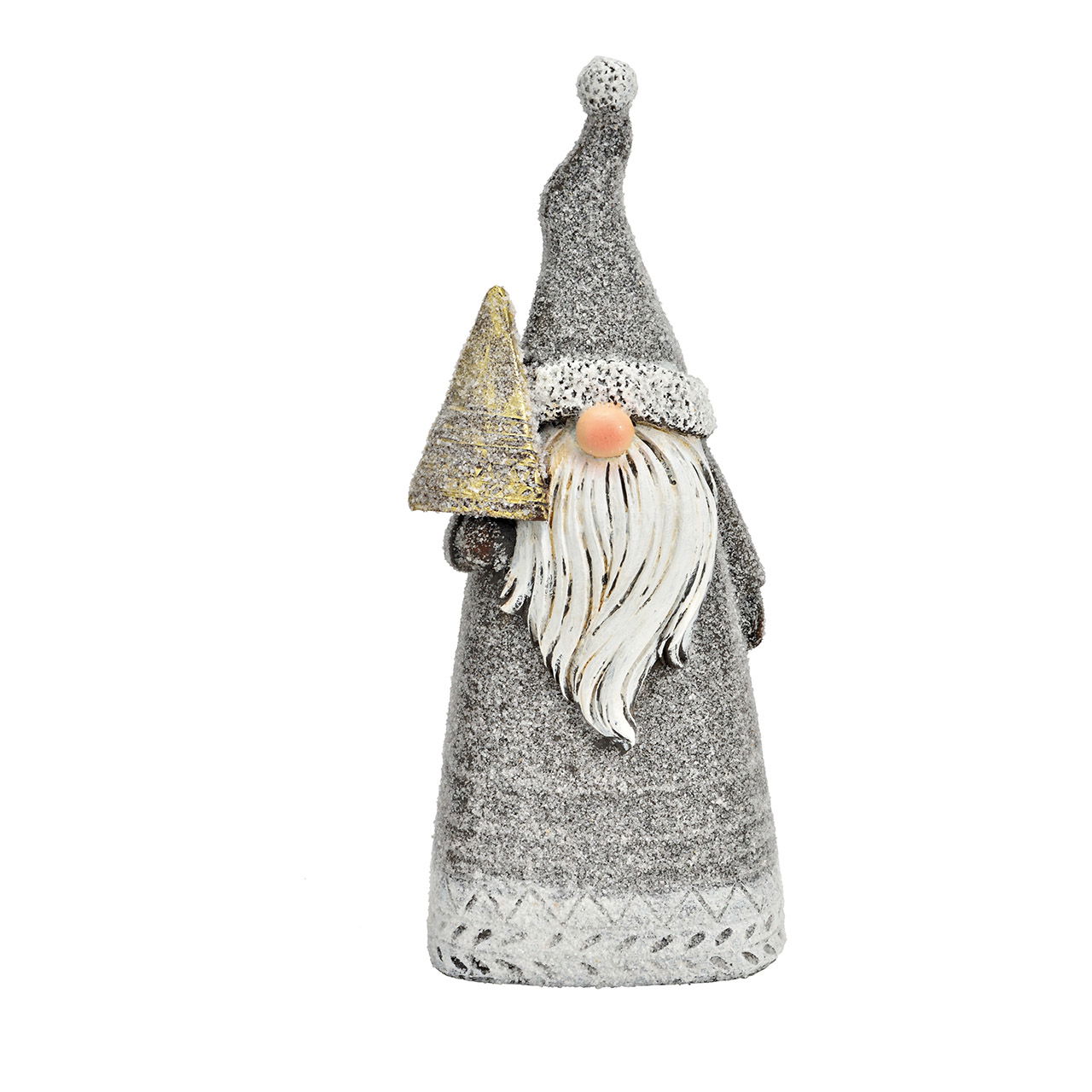 Babbo Natale con glitter in polietilene grigio (L/H/D) 8x20x6cm