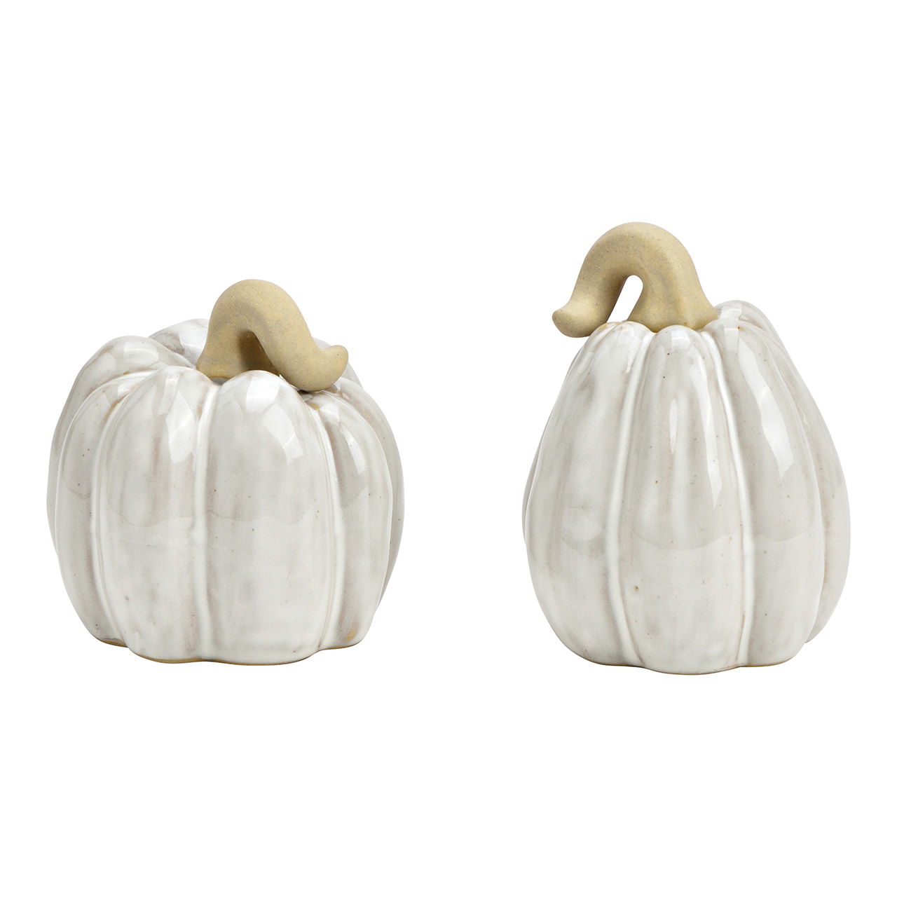 Pumpkin made of ceramic white 2-fold, (W/H/D) 8x10x8cm