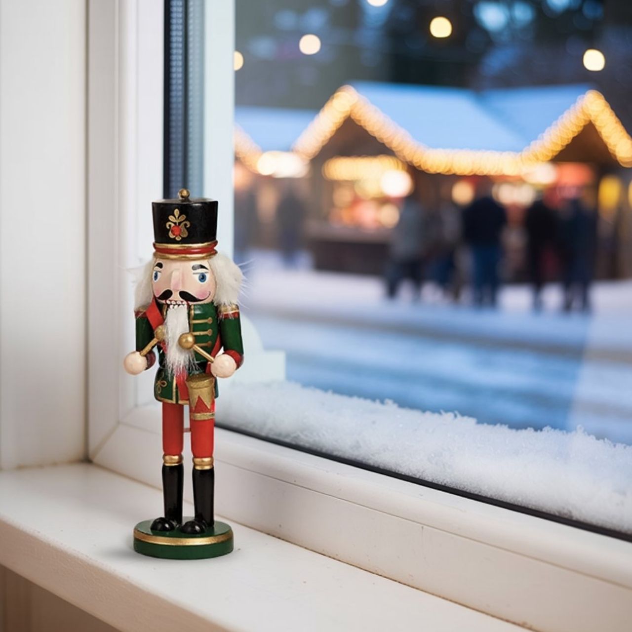 Wooden nutcracker colorful 4-fold (W/H/D) 8x26x7cm