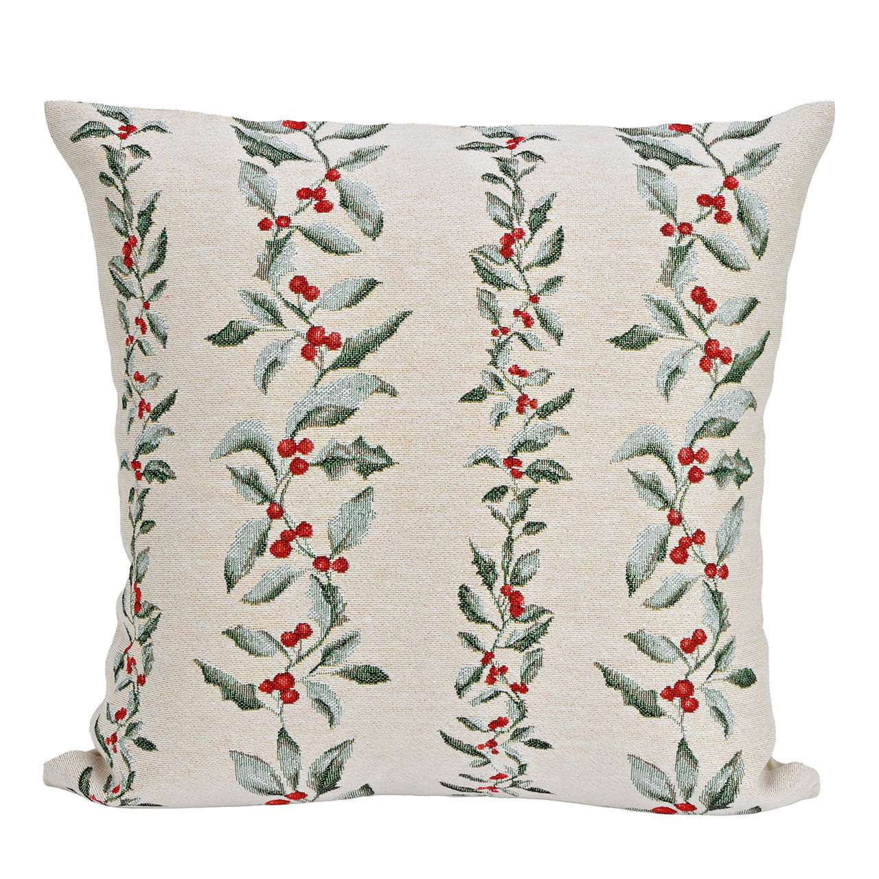 Kissenbezug Winterbeeren aus Textil Grün (B/H/T) 45x45x0.5cm Kissen, Dekoration für Zuhause, Muster