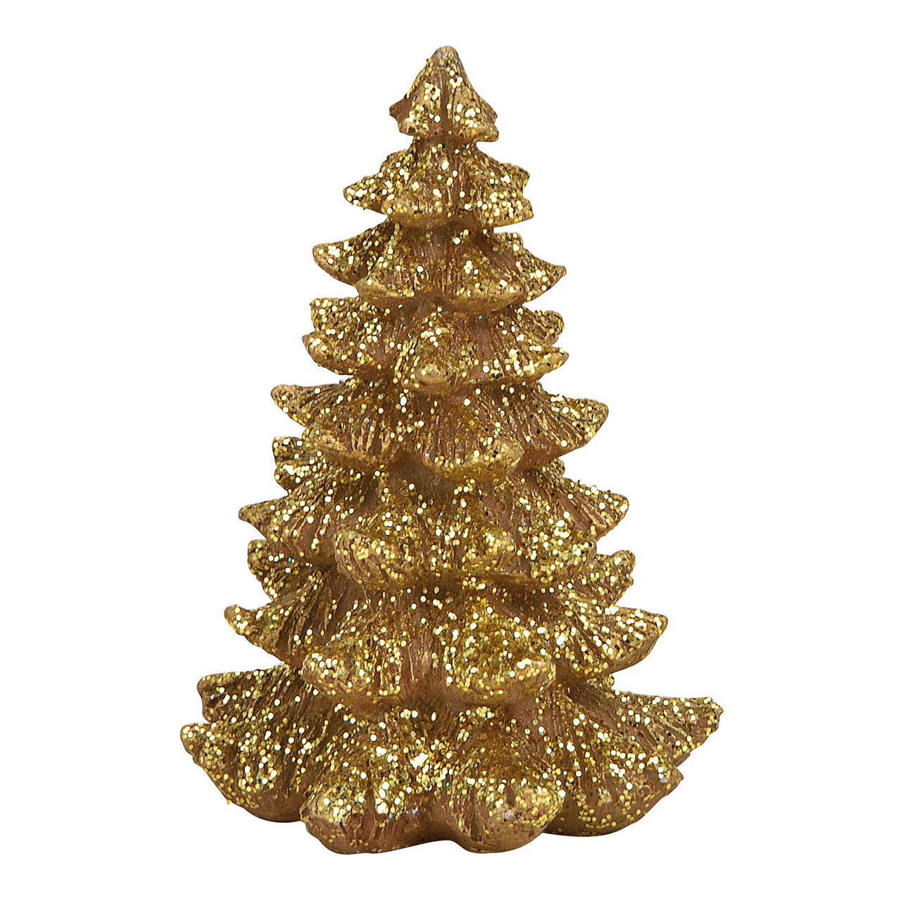 Kerstboom van poly goud (w/h/d) 8x12x8cm