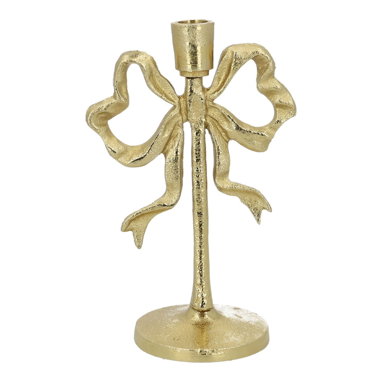 Kerzenhalter Schleife aus Metall Gold (B/H/T) 15x23x10cm Kerze, Kerzenständer