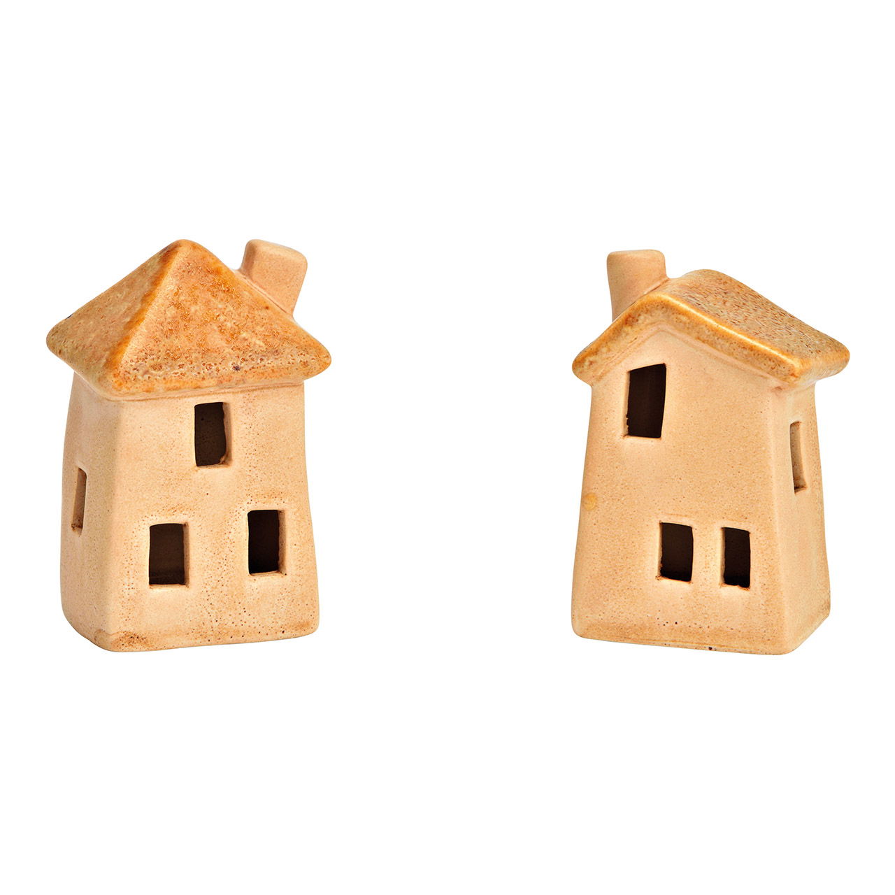 Casa in ceramica beige 2 pieghe, (L/H/D) 5x9x4cm