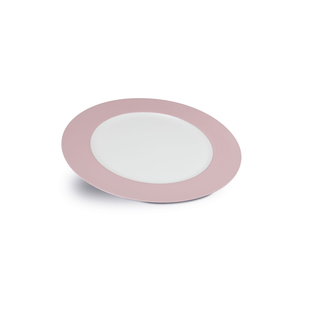 Assiette ronde. Blanc avec bord coloré. En plastique. 33 cm. 1 pc. softapricot Porzellan, Töpferei, Gericht, Mahlzeit, Teller