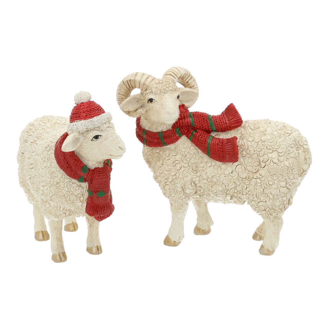 Schaf aus Poly Weiß/Rot 2-Fach (B/H/T) 11x10x5cm Tier, Vieh, Säugetier, Schaf, Spielzeug