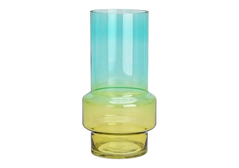 Vase en verre vert (L/H/P) 13x25x13cm