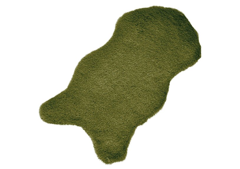 Fourrure synthétique de lapin en polyester vert matcha (L/H/P) 50x25x2cm