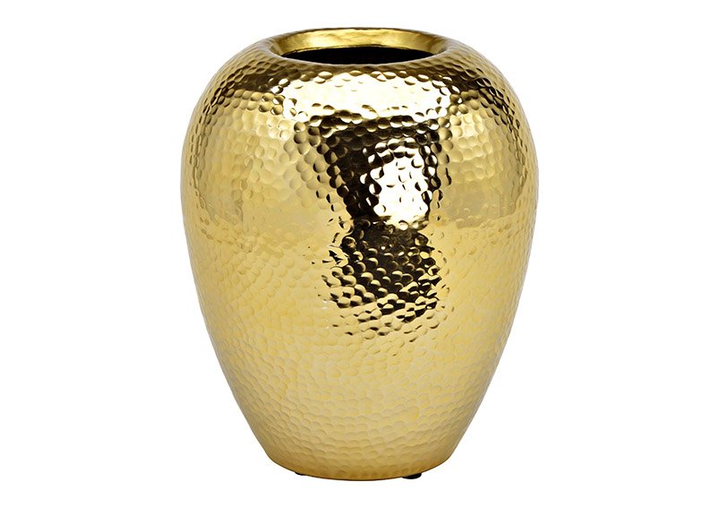 Vaso di metallo dorato (c/h/d) 24x30x24cm