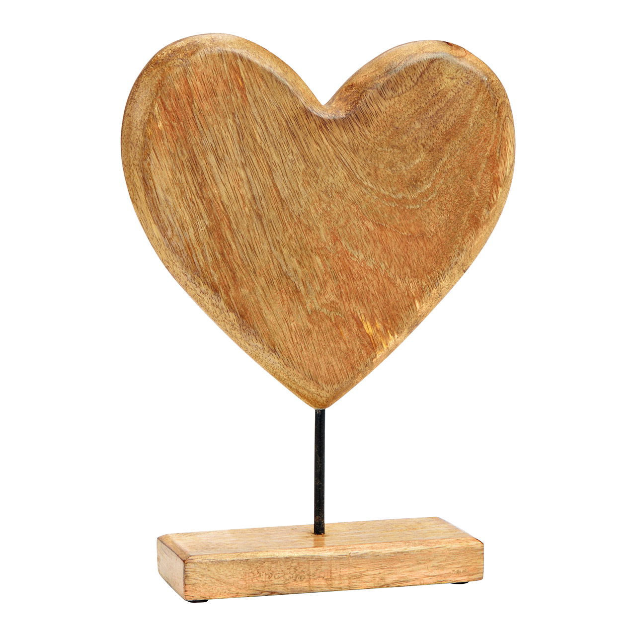 Supporto a cuore in legno di mango naturale (L/H/D) 24x33x7cm Supporto a cuore in legno di mango naturale (L/H/D) 24x33x7cm